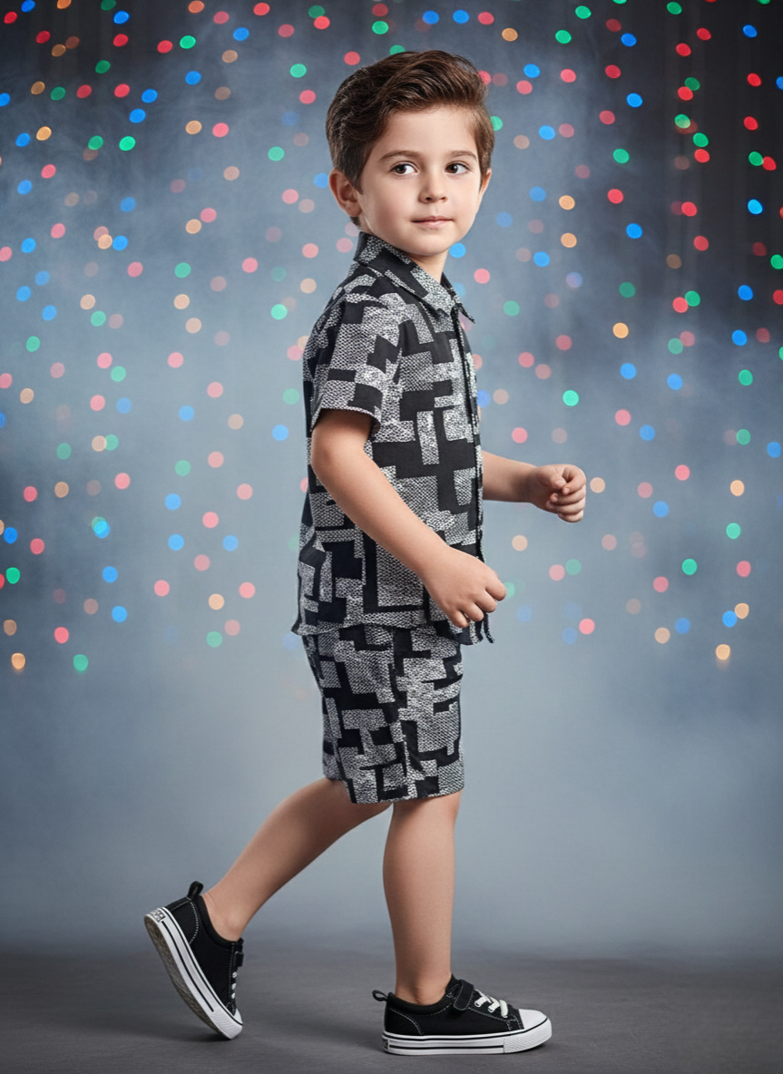 Premium Black Dot Printed Co-Ord Set