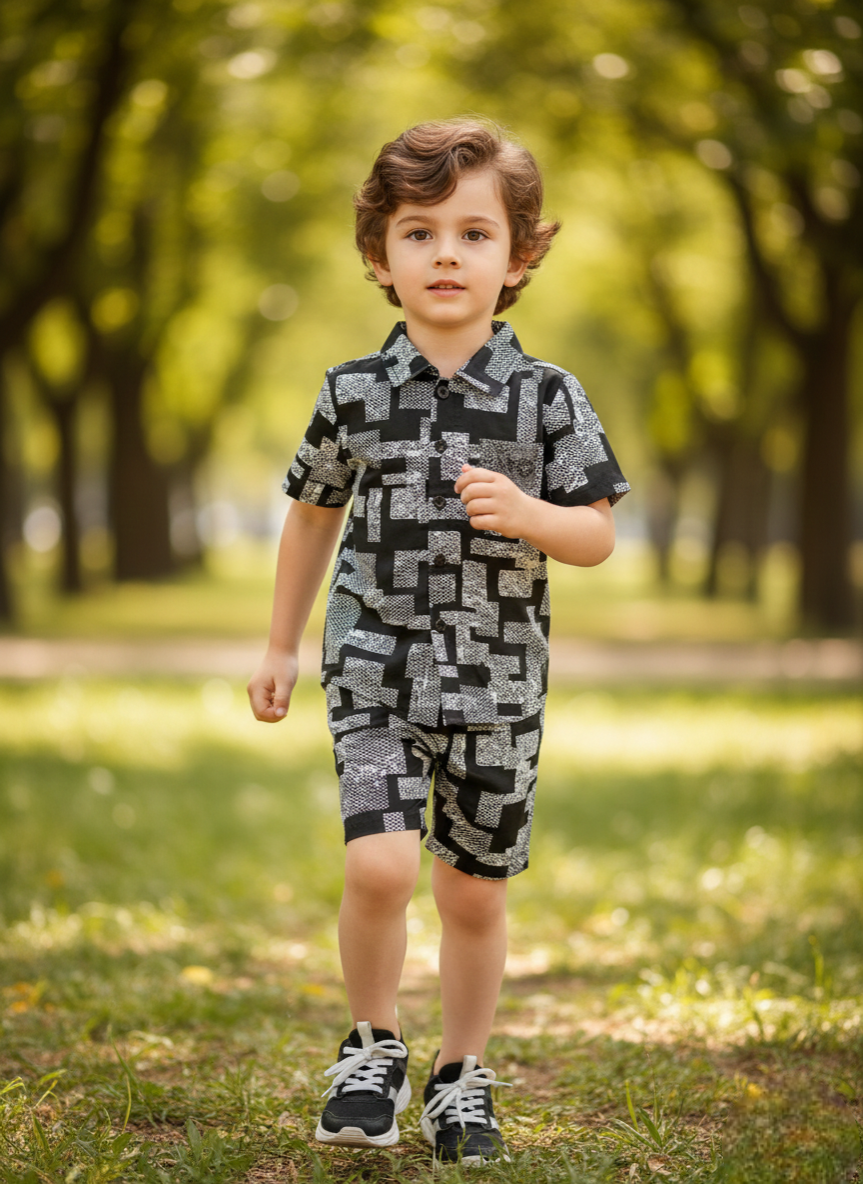Premium Black Dot Printed Co-Ord Set