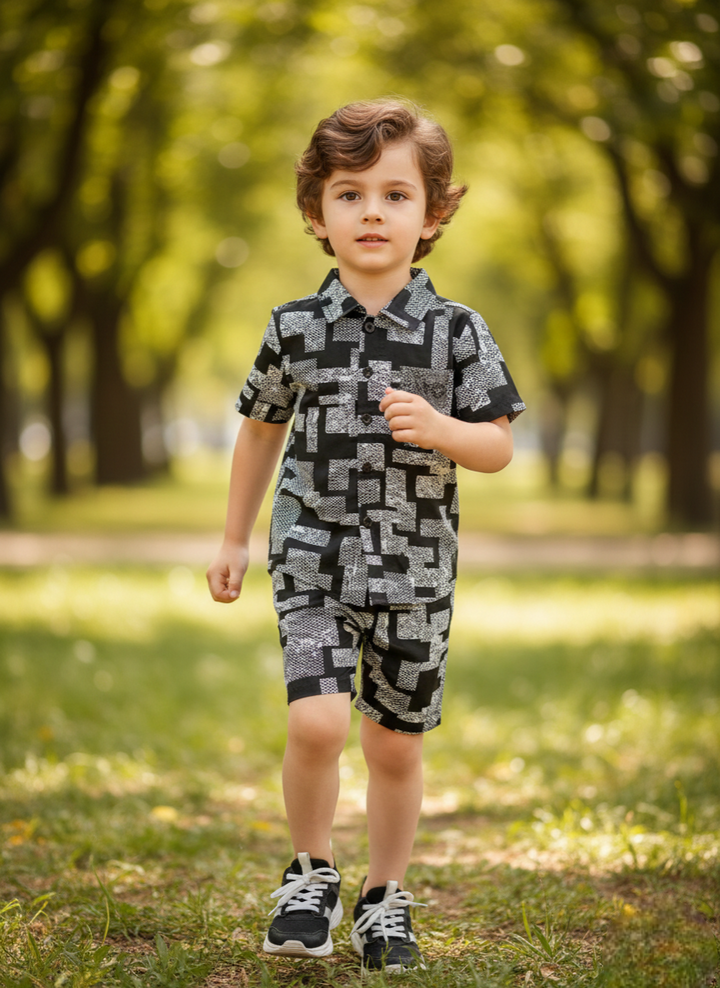 Premium Black Dot Printed Co-Ord Set
