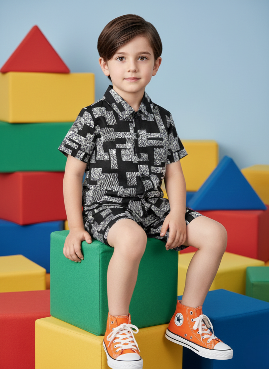 Premium Black Dot Printed Co-Ord Set