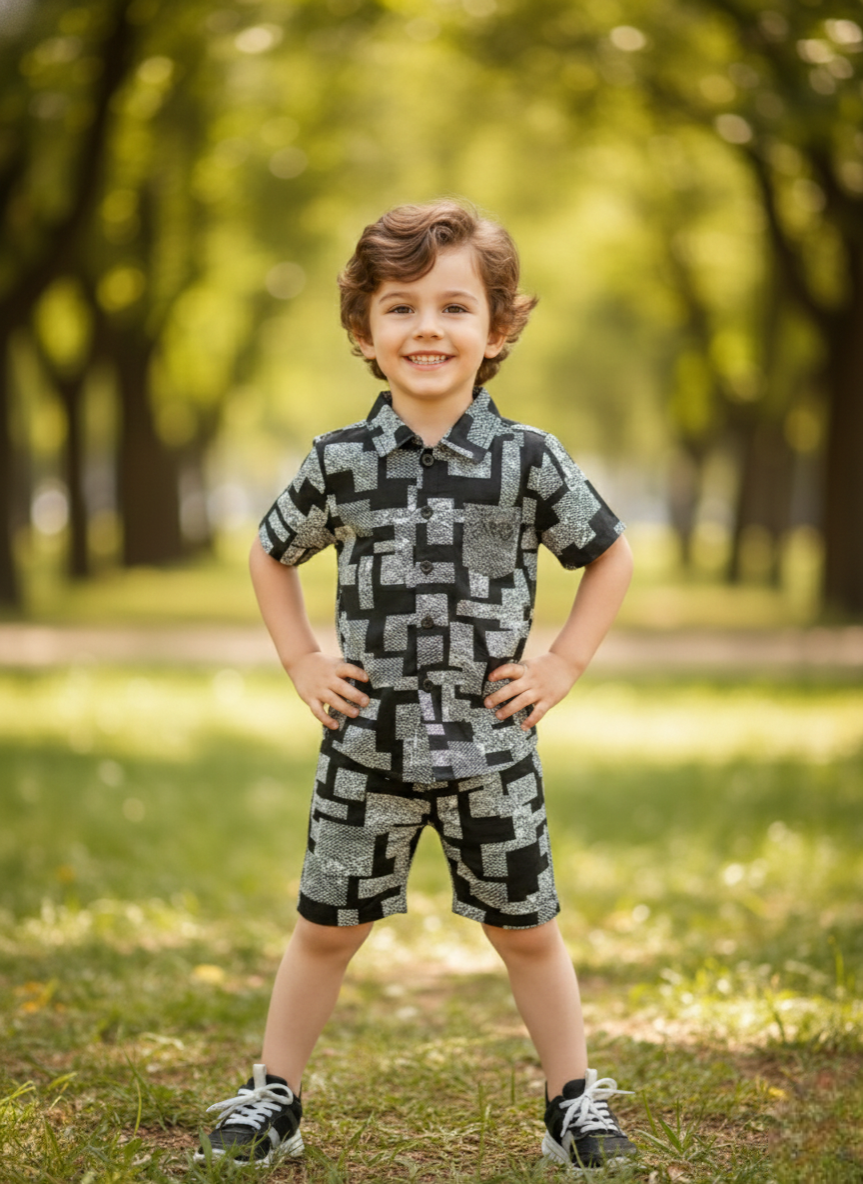 Premium Black Dot Printed Co-Ord Set