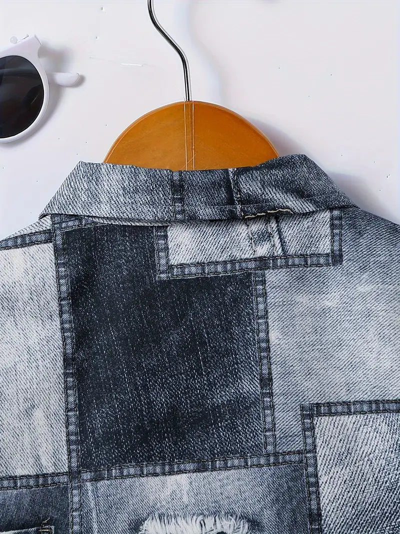 Premium Denim Jins Patchwork Co-Ord Set