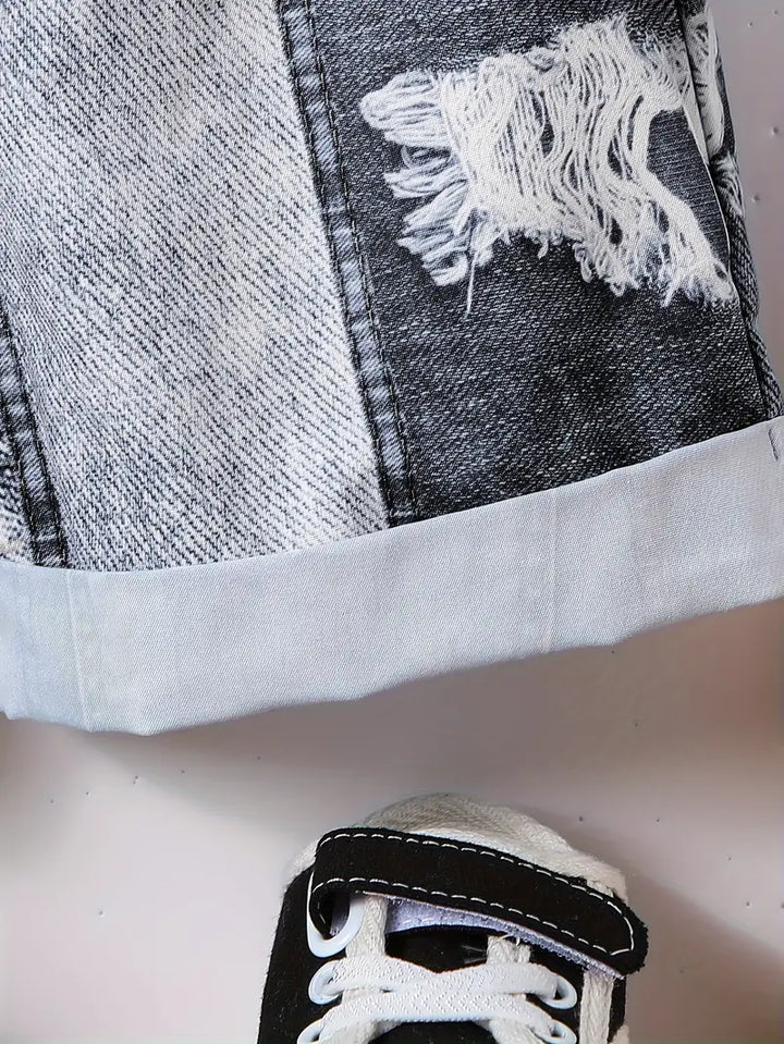 Premium Denim Jins Patchwork Co-Ord Set