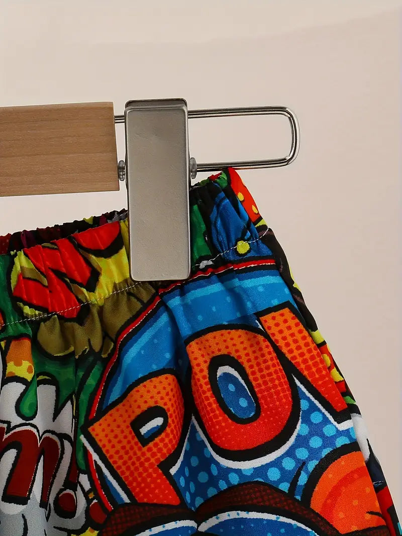 Kids BOOM Print Multicolor Shirt & Shorts Co-ord Set