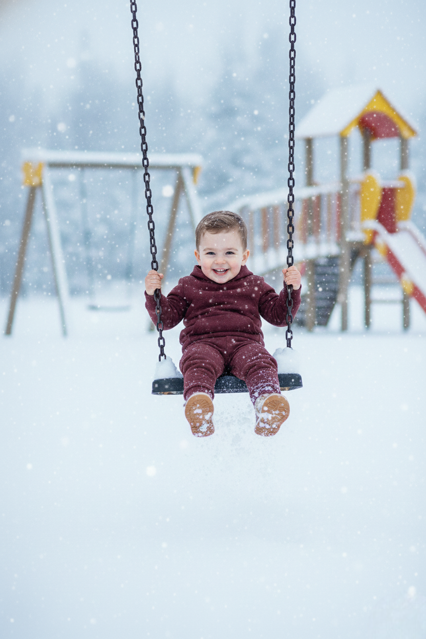 Boys Winter Cozy Fleece Warm Maroon Hoodie & Jogger Set