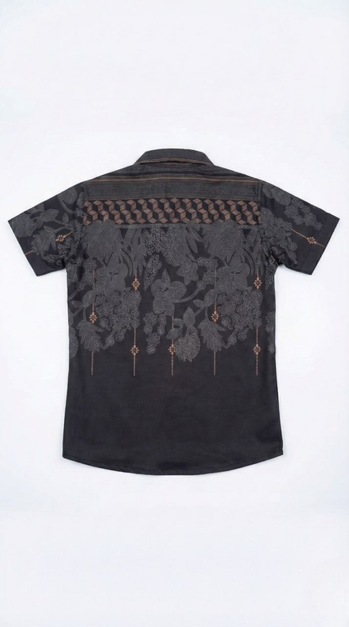 The 'Shadow Petal' Designer Shirt – Modern Ethnic Fusion for Boys