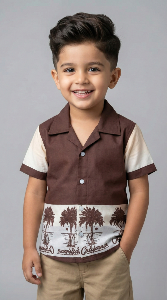 Boys' California Palm Print Button-Down – Holiday Edition