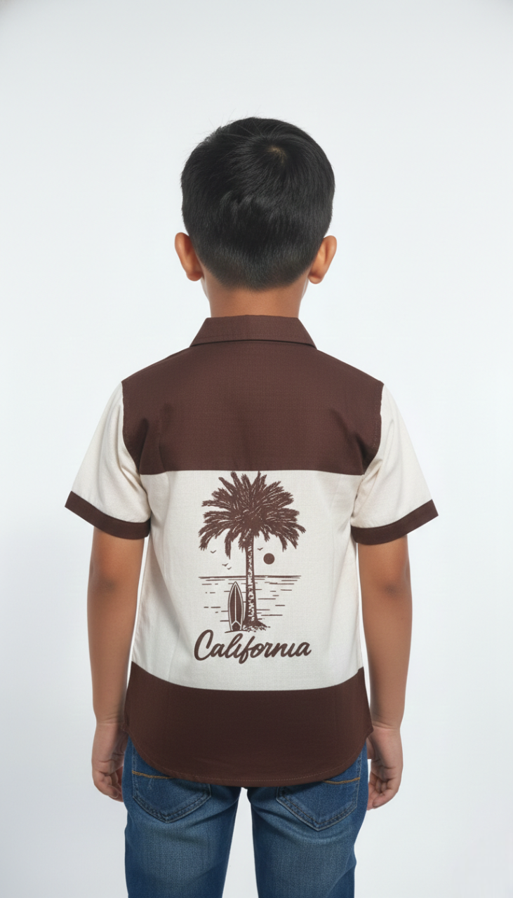 Boys' California Palm Print Button-Down – Holiday Edition