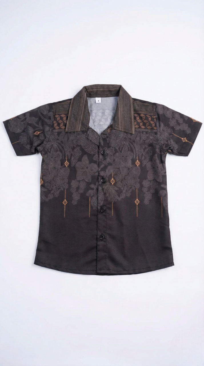 The 'Shadow Petal' Designer Shirt – Modern Ethnic Fusion for Boys