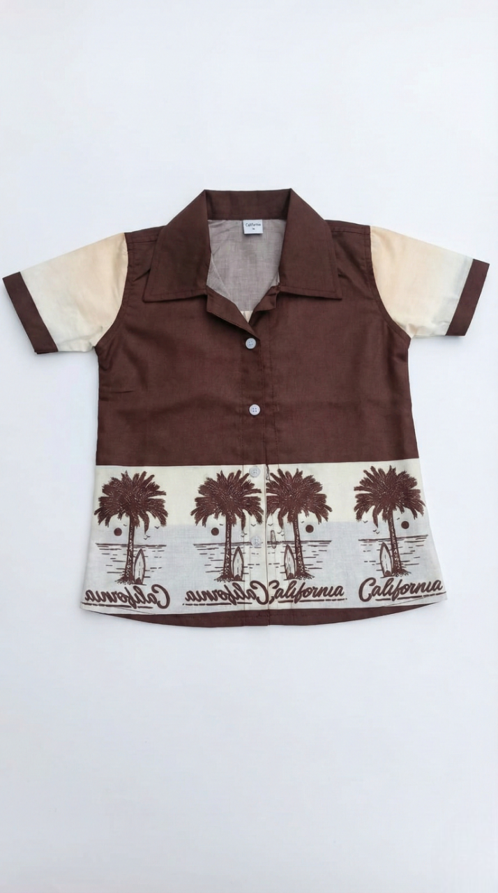 Boys' California Palm Print Button-Down – Holiday Edition