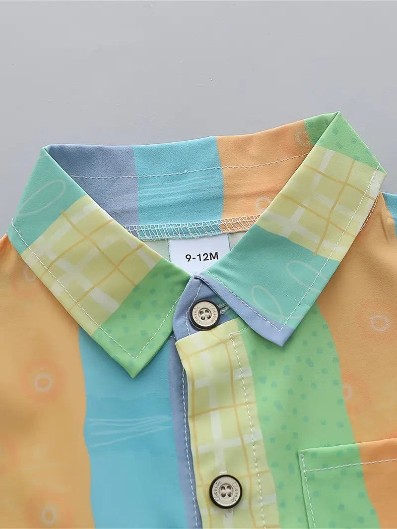 Rainbow Printed Shirts & Shorts Co-Ord Set