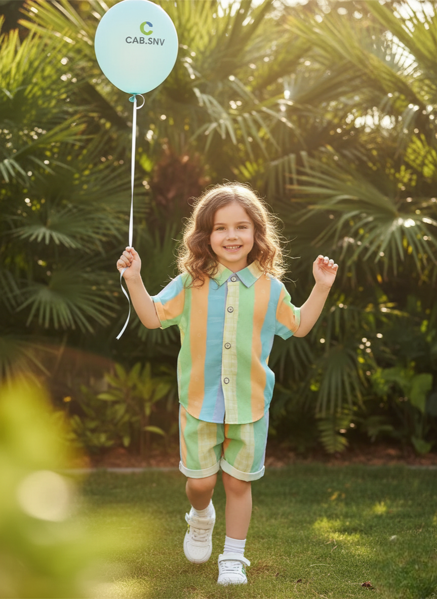 Rainbow Printed Shirts & Shorts Co-Ord Set